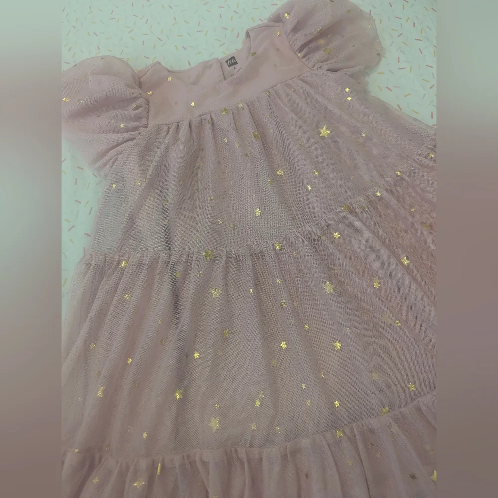 Tea Collection Pink and Gold Starry Formal Dress - Picture 3 of 4